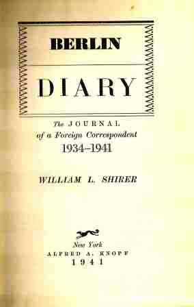 Title Page of Berlin Diary